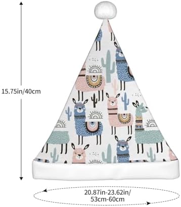 QINZHENG Llama Alpaca Cactus Print Santa Hat