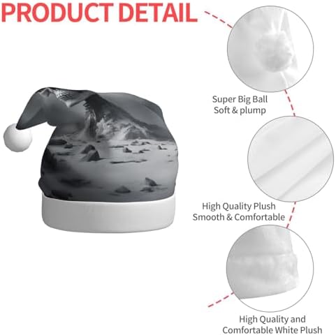 White Punk Santa Hat Plush Christmas Headwear For Adults 1 Pcs