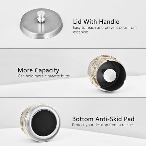 YANENDIE Western Desert Cowboy Ashtray with Lid