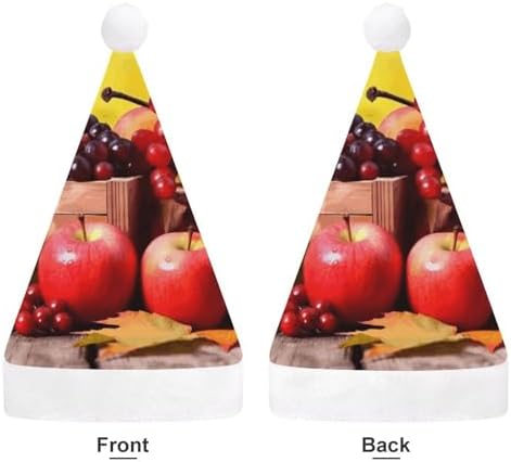 Santa Hat Christmas Party Headwear with Fall Leaves and Fruits