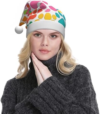 Bear Paw Print Christmas Santa Hat Plush Funny Adult Headwear