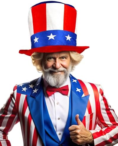 Patriotic Uncle Sam Top Hat 4th of July Decor