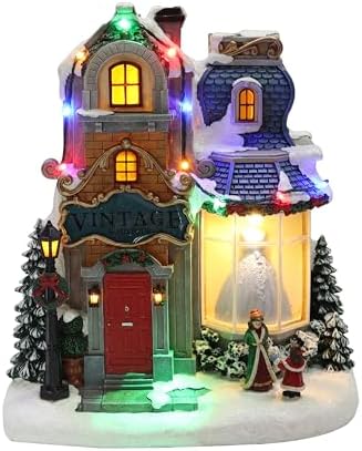 Moments In Time 106 Inch Polyresin Christmas Village with LED Lights and Music