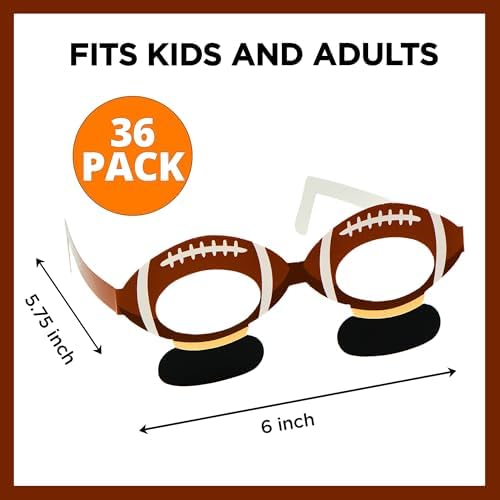 4Es Novelty Football Paper Glasses 36 Pack