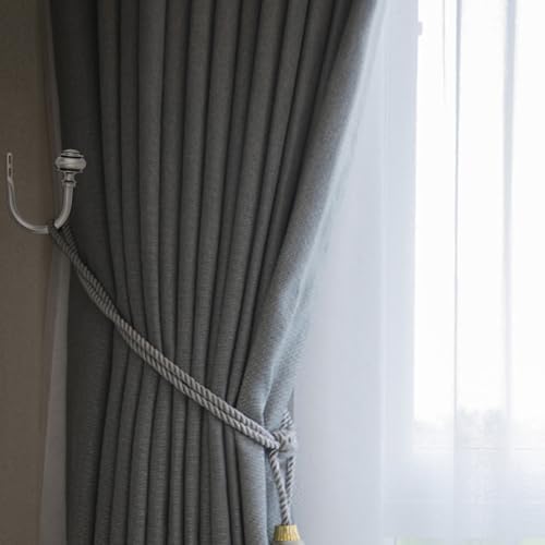 Curtain Holdbacks 4 Pack Grey Wall Mounted Hooks