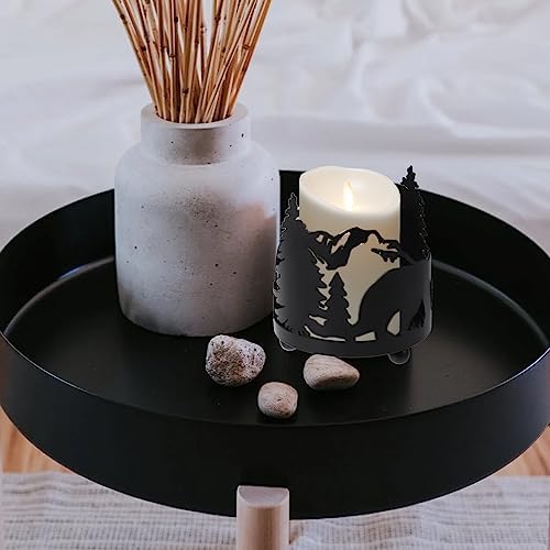 LOGOFUN Christmas Tree Candle Holder Metal Decor