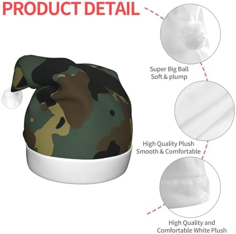 Camouflage Christmas Santa Hat with Light Up LED