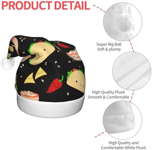 QinZheng LED Christmas Santa Hat for Adults