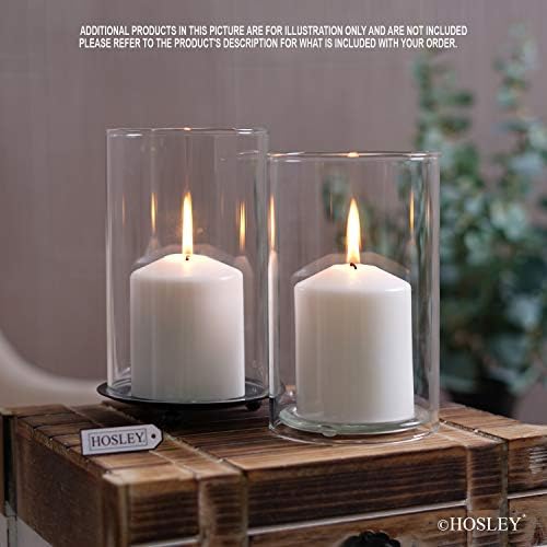 Hosley Set of 2 Clear Glass Hurricane Candle Holders