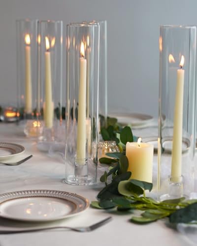 Willceka Glass Hurricane Candle Holder 6pcs 12 Inch