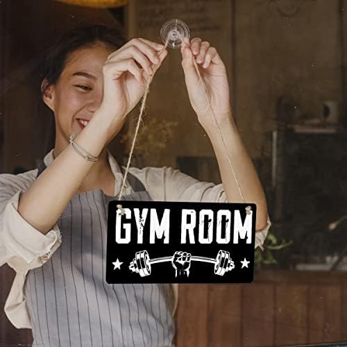 Gym Room Sign Wooden Hanging Wall Art Decor 12x6 Inches