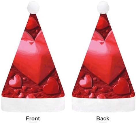 Christmas Santa Hat with Hearts for Adults