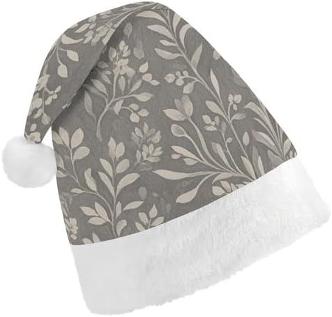 Santa Hat Soft Gray Christmas Party Hat Novelty Headwear