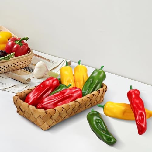 Lorigun 12Pcs Artificial Chili Fake Pepper for Decoration