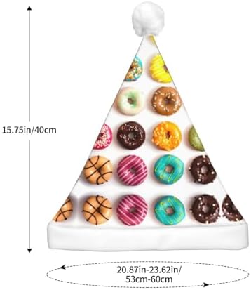 Doughnut Flavors Christmas Santa Hat Plush Light Up Adult Party Hat