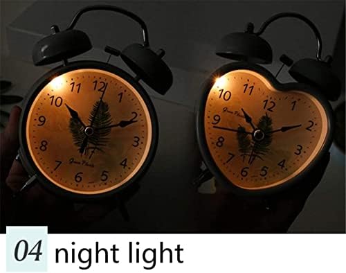 SweetMmj Metal Silent Alarm Clock with Night Light