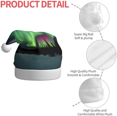 Personalized Santa Hat with Northern Lights Painting Print for Women