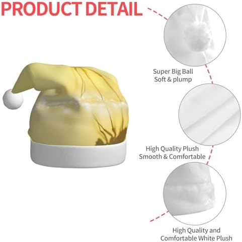 QINZHENG Yellow Dragonfly Santa Hat Christmas Party Gift for Women