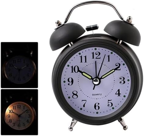 Loud Double Bell Alarm Clock with Backlight and Silent Movement