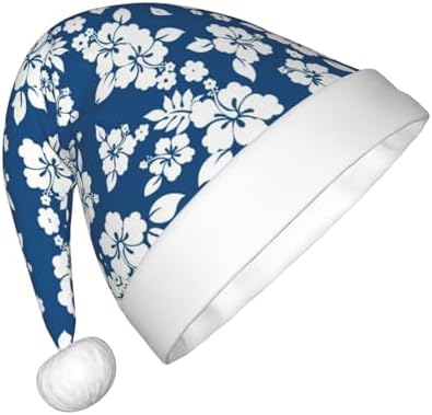 Hawaii Flower Print Santa Hat Christmas Party Headwear