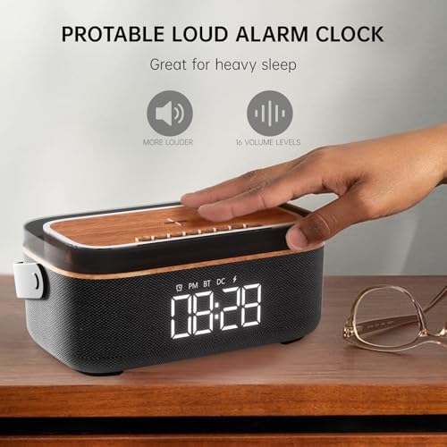 LOVME Alarm Clock with Bluetooth Speaker and Night Light