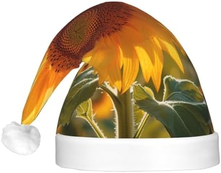 QINZHENG LED Light Up Small Daisy Print Santa Hat
