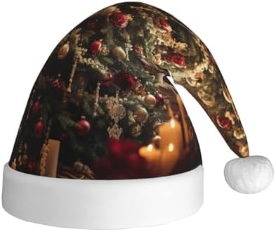 QINZHENG Personalized Santa Hat with Christmas Tree Print