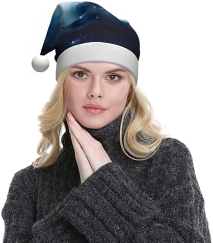 Galaxy Print Christmas Santa Hat Plush Funny for Adults