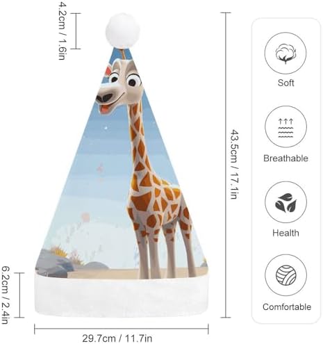 NWGHM Christmas Cartoon Giraffe Santa Hat