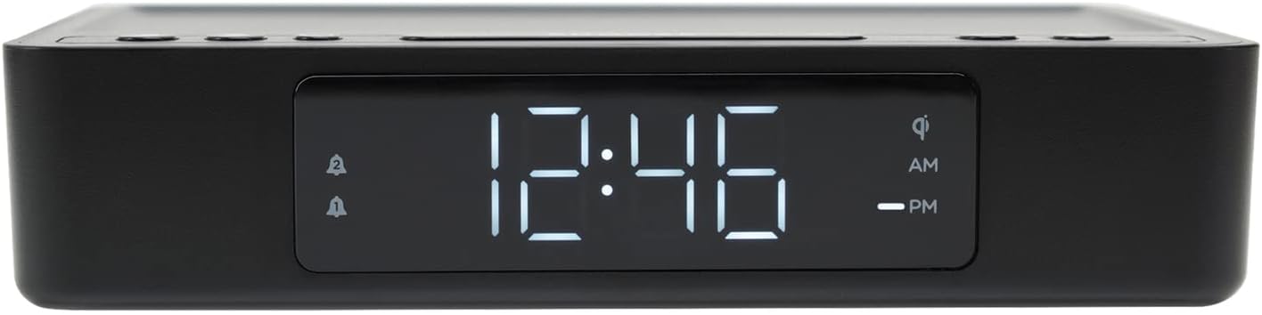 Digital Alarm Clock with Wireless Charging Pad and Dual Alarm