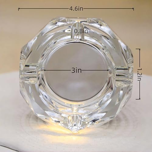 Coomin Crystal Glass Ash Tray with Iridescent Finish