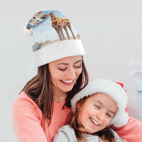 NWGHM Christmas Cartoon Giraffe Santa Hat