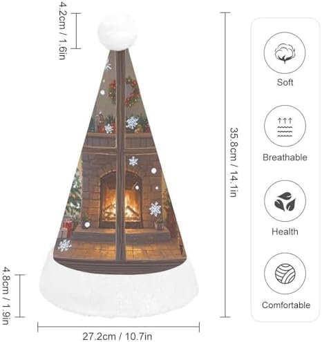 Santa Hat Warm Fireplace Christmas Headwear