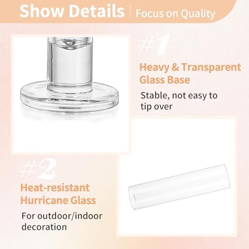 NUPTIO Windproof Hurricane Candle Holder Set 10 Pcs