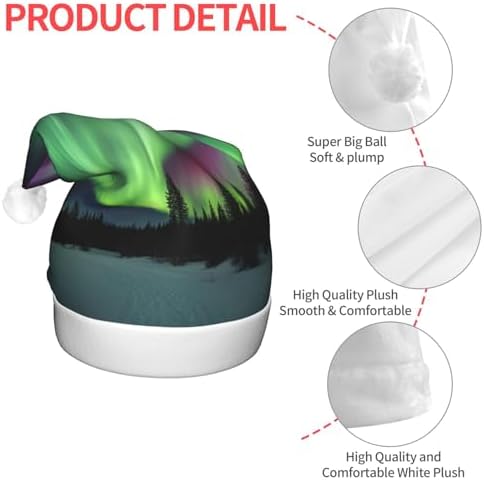 Northern Lights LED Santa Hat for Adults Christmas Party Headwear