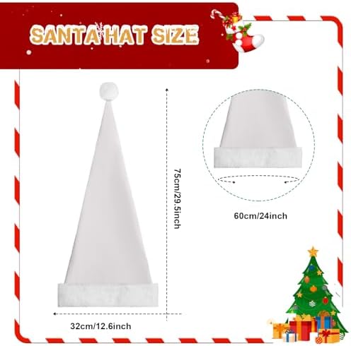 Funnysoft 2 Pcs Velvet Santa Hat for Adults
