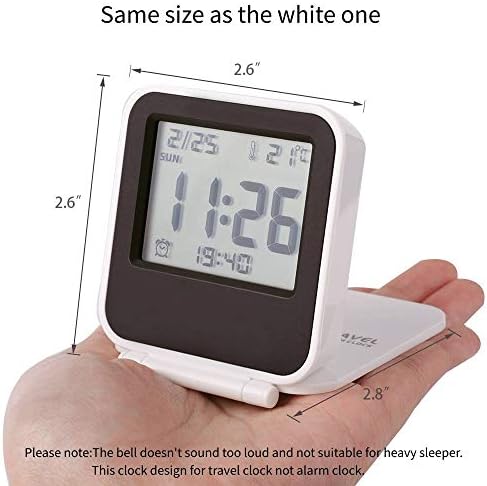 Compact Digital Travel Alarm Clock with Night Light and Folding Design