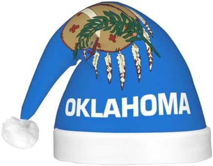 Oklahoma State Flag Christmas Hat with LED Lights 1