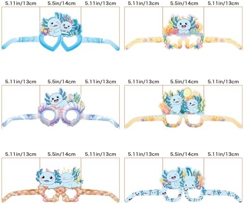 12 Pcs Blue Axolotl Party Eyewear for Birthday Decorations