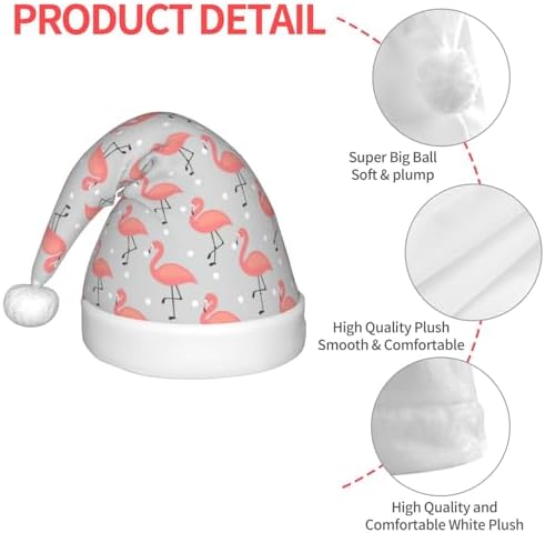 Flamingo Print Christmas Santa Hat Small Size
