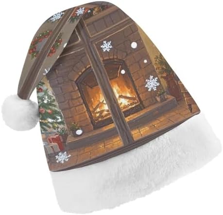 Santa Hat Warm Fireplace Christmas Headwear