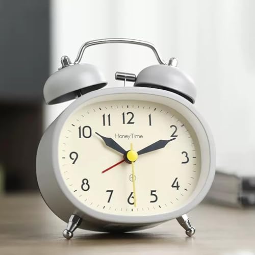 4 Inch Double Bell Alarm Clock with Backlight and Retro Style