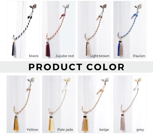 Grey Napoleon Style Curtain Tiebacks with Hooks