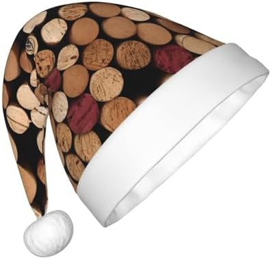 Neat Wine Cork Print Santa Hat Small Size