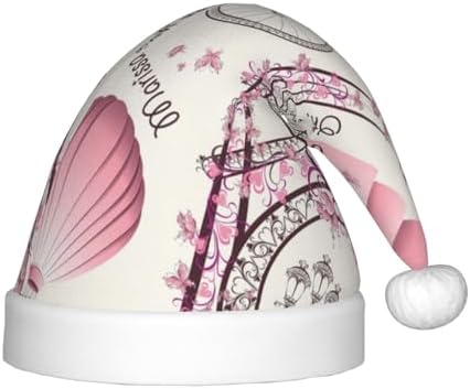 Dog and Paris Towe Print Christmas Santa Hat Small Size