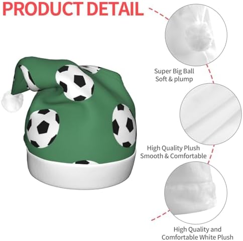 Soccer Print LED Christmas Hat Unisex Adult Beanie