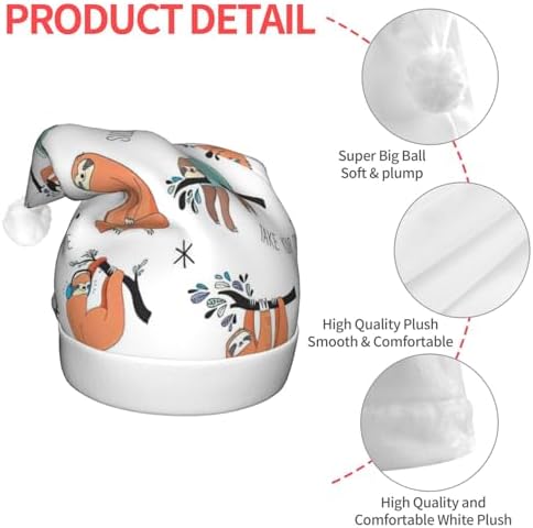 QINZHENG LED Brown Sloth Santa Halloween Hat