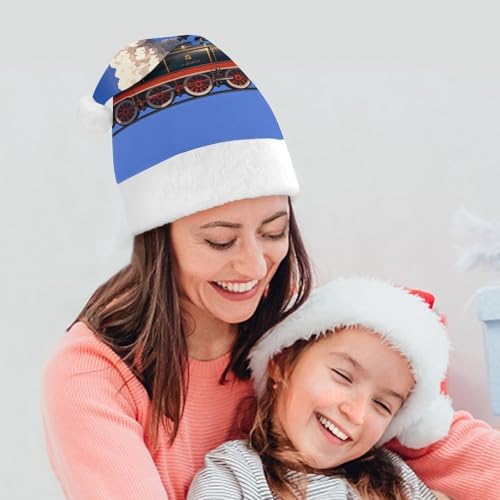 NWGHM Santa Hat Steam Train Clouds Christmas Headwear