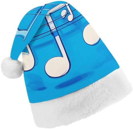 NWGHM Santa Hat Blue Musical Notes Christmas Party Headwear