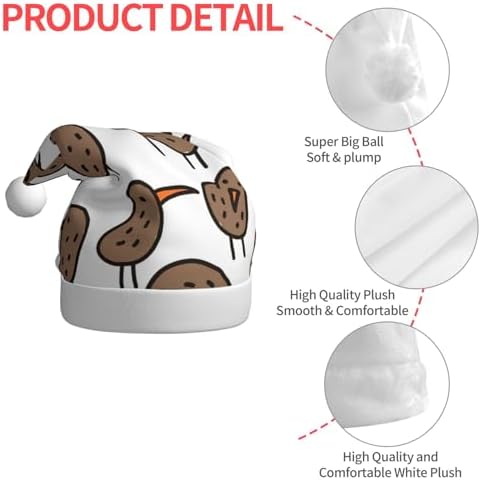 QINZHENG Kiwi Birds Santa Hat Christmas Decoration Headwear